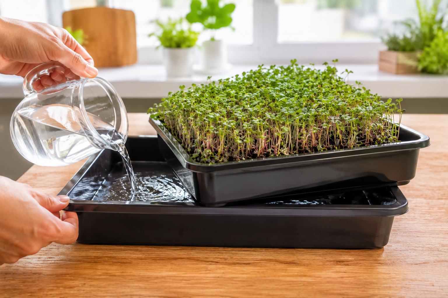 How to Water Microgreens — Bottom Watering Guide