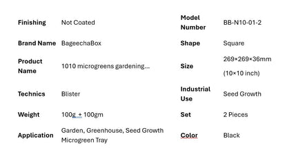 1010 Seed Tray (set of 2 piece) extra Strength for Growing Microgreens (available from 18 Oct)