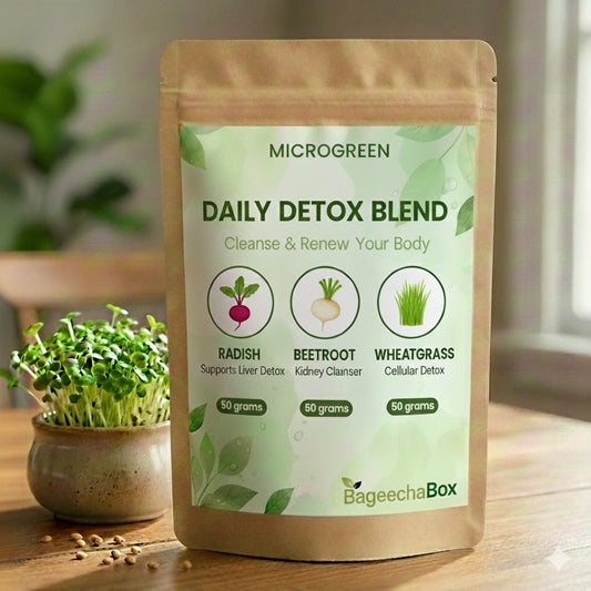 Detox Microgreen Seeds Combo – Beetroot, Wheatgrass, Radish
Beetroot microgreens for circulation and vitality
Wheatgrass microgreens for natural cleansing
Radish microgreens for digestive balance