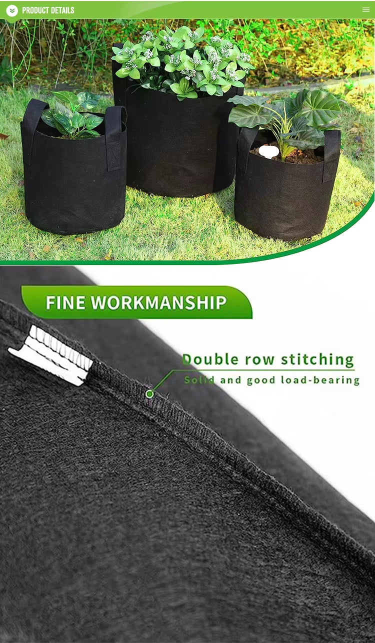 Fine-stitch quality on BageechaBox fabric grow bag – long-lasting, washable and reusable planter