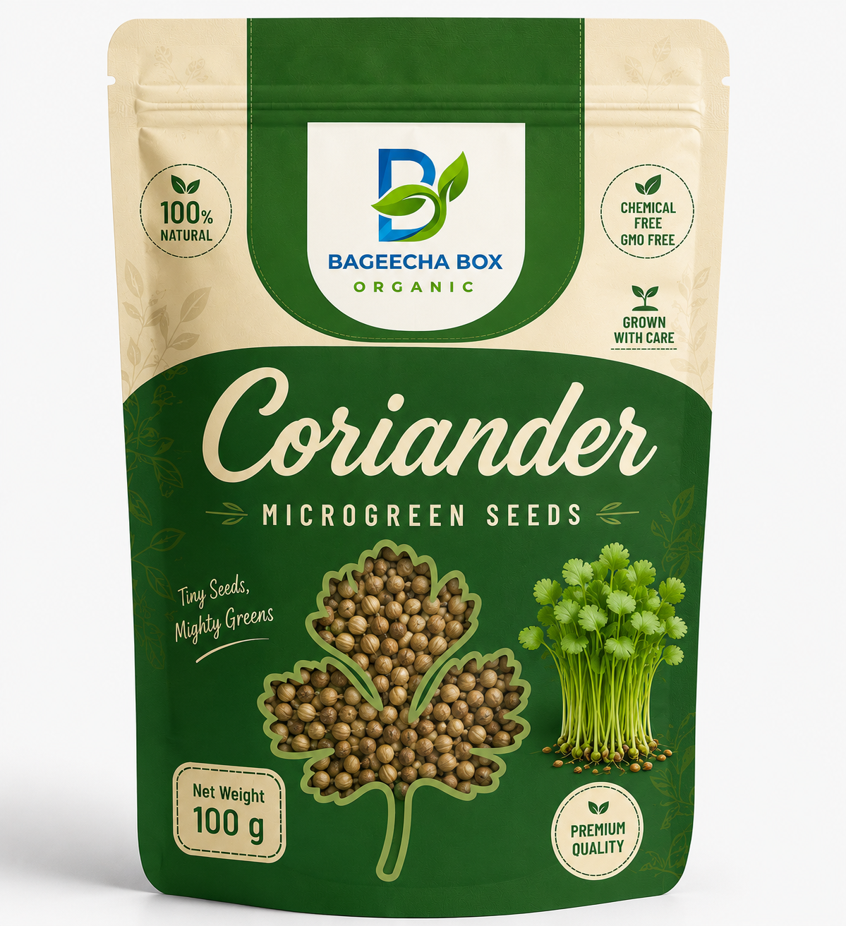 Coriander Dhaniya microgreen seeds – aromatic Indian flavour, non-GMO | BageechaBox