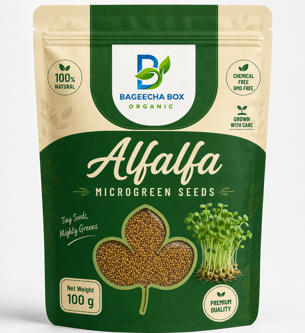 Alfalfa microgreen seeds pack – mild, crunchy, non-GMO seeds for home growing | BageechaBox