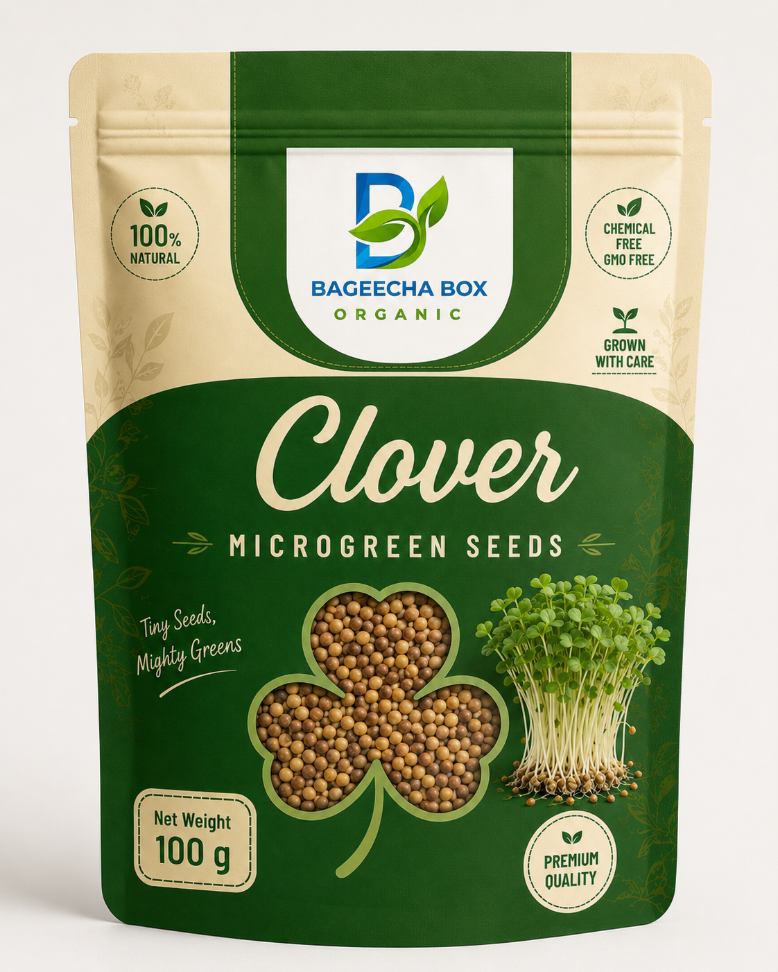 Clover microgreen seeds – easiest to grow, no soaking needed, non-GMO | BageechaBox