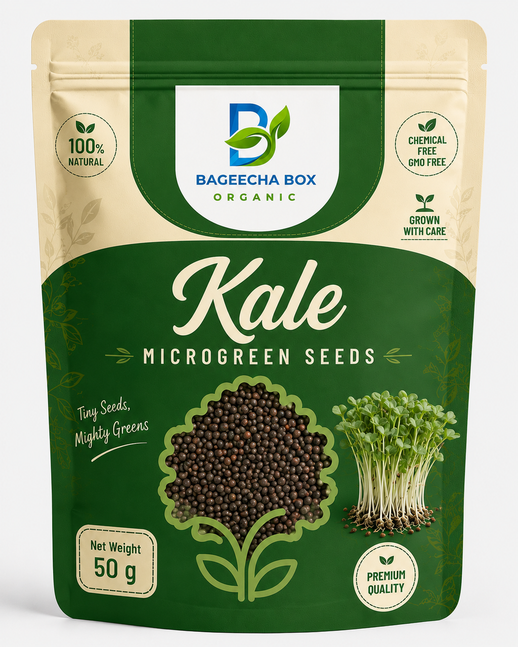 Kale microgreen seeds – vitamin C & K superfood, mild flavour | BageechaBox
