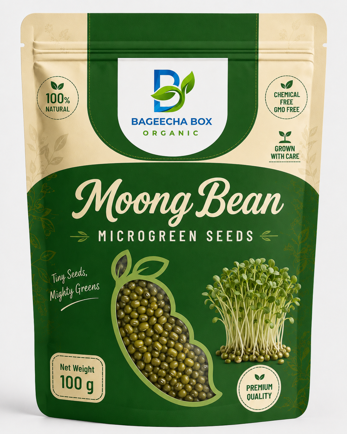 Moong bean microgreen seeds – India's favourite, ready in 5-7 days | BageechaBox