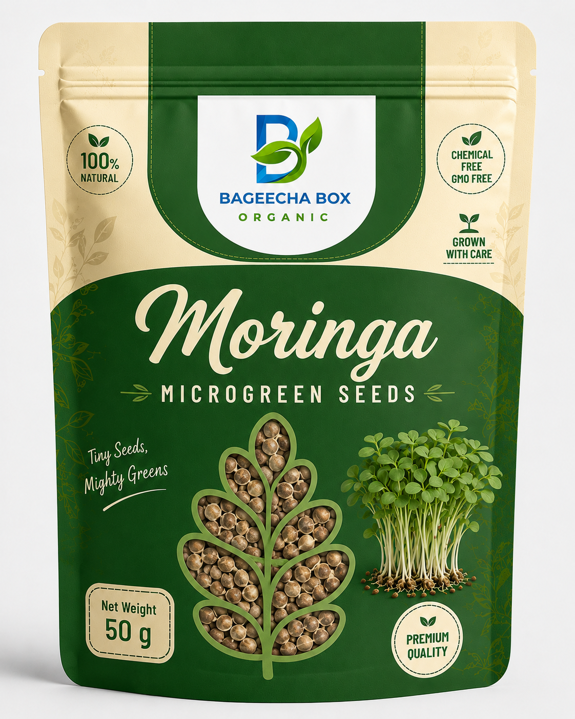 Moringa microgreen seeds – nutrient-dense superfood green, non-GMO | BageechaBox