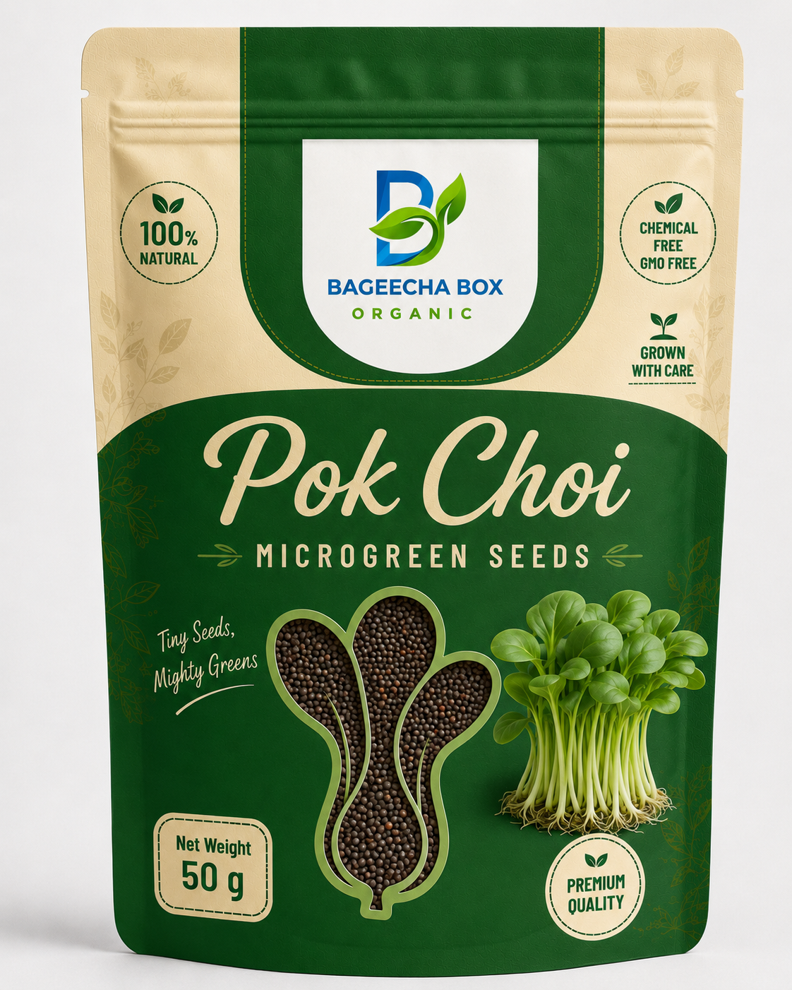 Pak Choi microgreen seeds – mild Asian green, 8-10 day harvest | BageechaBox