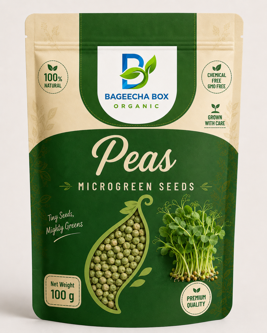 Peas Matar microgreen seeds – sweet, high-protein, crisp texture | BageechaBox