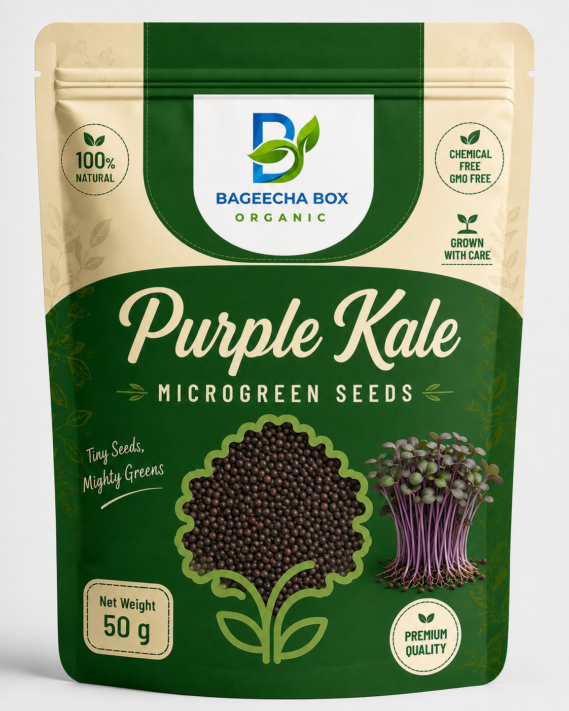 Purple Kale microgreen seeds – striking purple colour, antioxidant-rich | BageechaBox