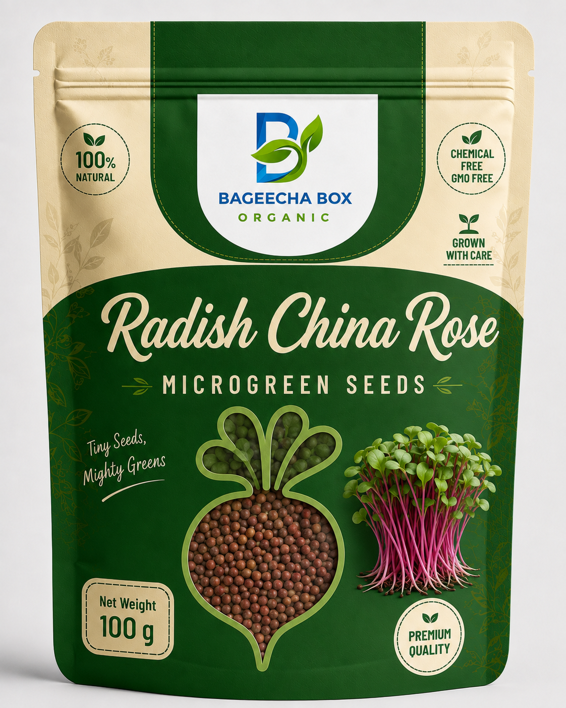 Radish China Rose microgreen seeds – vivid pink, spicy, fast-growing | BageechaBox