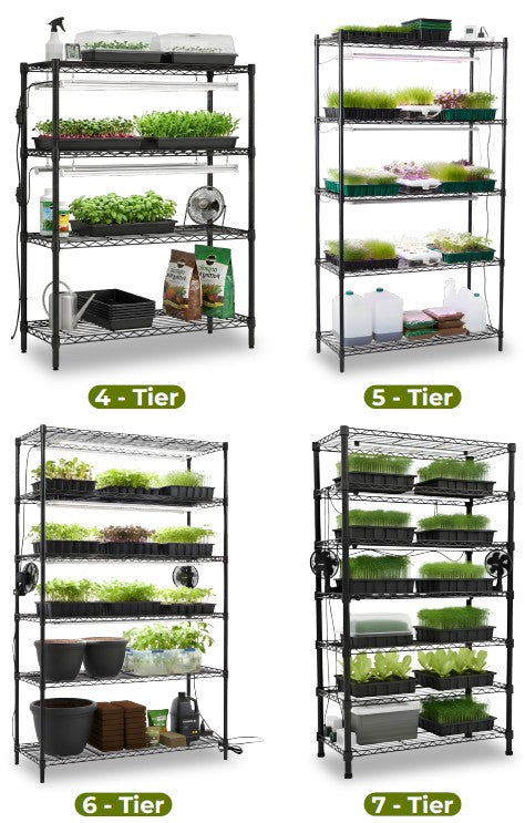 BageechaBox custom wire shelving microgreen growing rack – multi-tier indoor farm setup