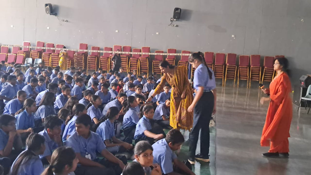 BageechaBox school microgreens training session with large student audience in Delhi NCR