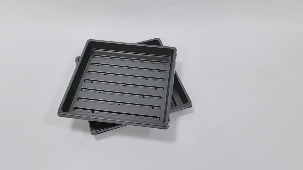 Title: 10×10 Microgreens Seed Tray – Extra‑Strength & UV‑Protected
Description: Quick overview of reinforced build, UV protection, and the with‑holes/without‑holes combo for bottom watering and clean harvesting.