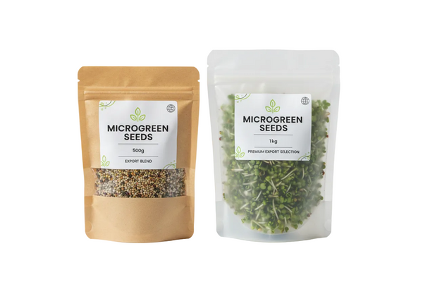 Bulk microgreen seeds in 500g and 1kg packs – open pollinated, non-GMO, commercial-grade | BageechaBox