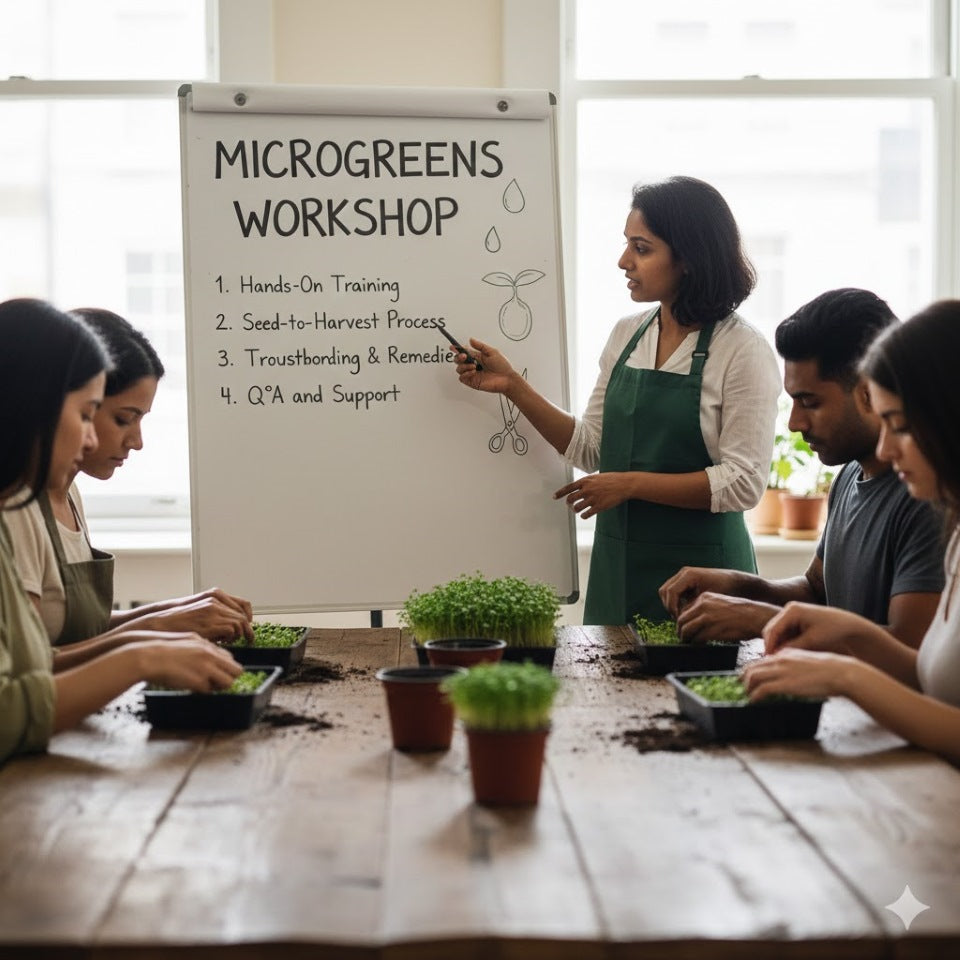 In-person microgreens masterclass Delhi NCR – hands-on workshop with expert guidance | BageechaBox